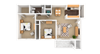 Ruby 2 Bedroom 1 Bathroom, 905 sq. ft., at Barton Farms Apartments and Duplexes in Greenwood, IN 46143
